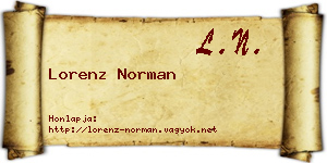 Lorenz Norman névjegykártya